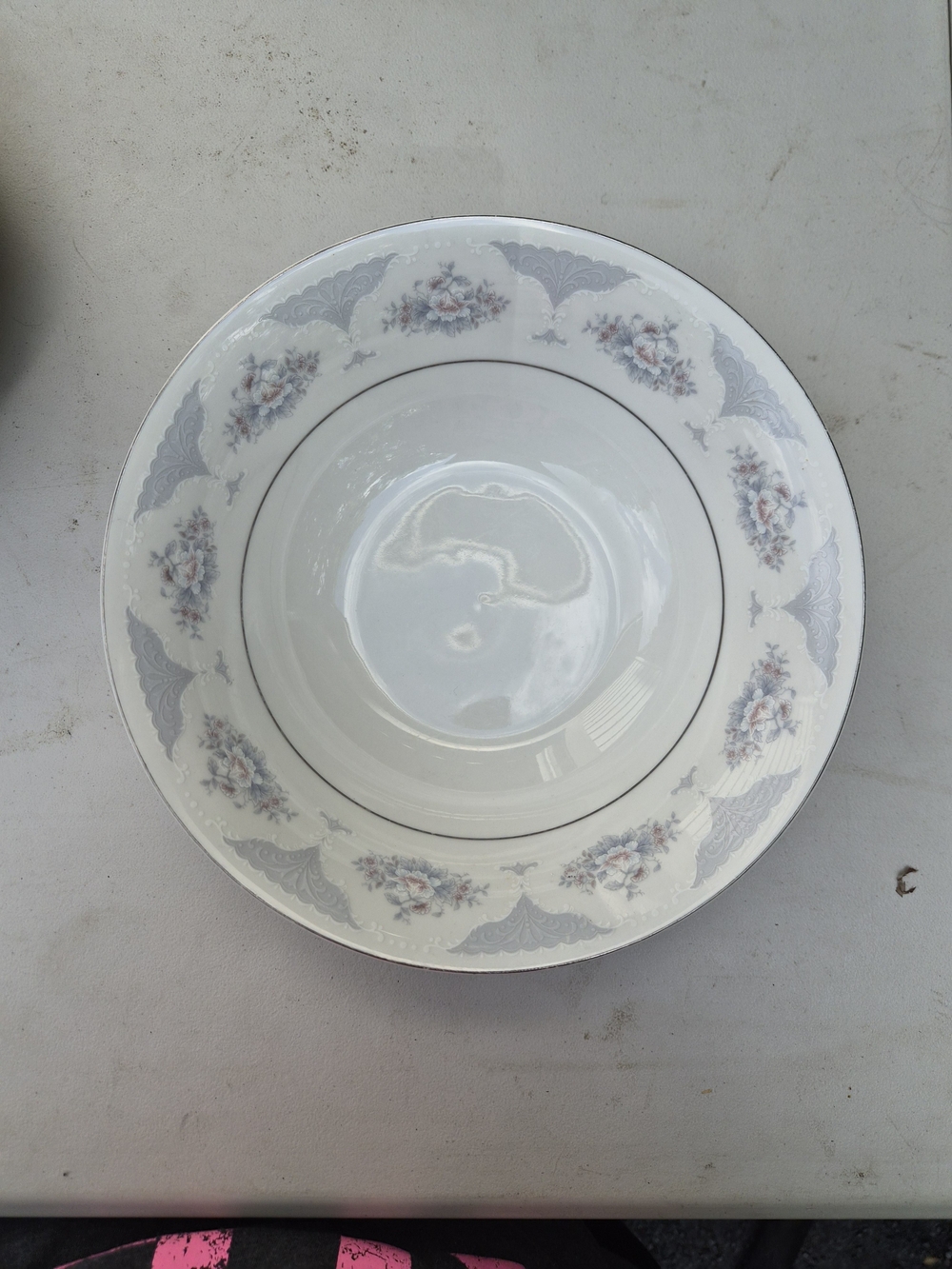 Vintage Lynn fine china coupe bowl in the "Sapphire Floral" pattern,